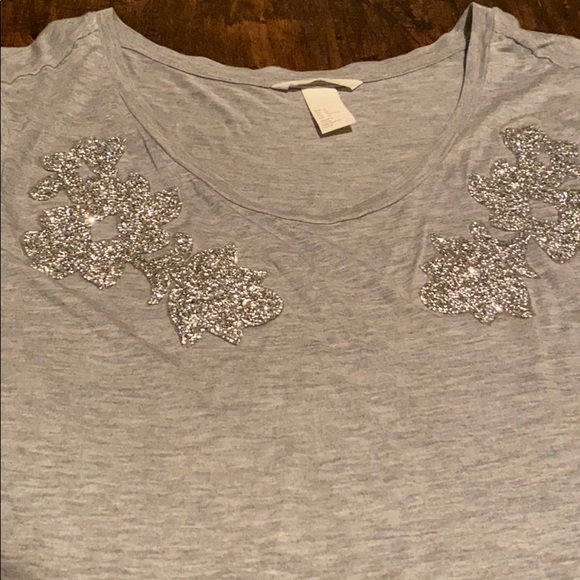 H&M Sparkly Silver Beaded Short Sleeve - Picture 2 of 3